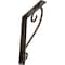 Ekena Millwork Edwards Wrought Iron Bracket, (Single center brace), Antiqued Pale Gold 1 1/2"W x 7 1/2"D x 10"H BKTM01X07X10SEDAPG - alternate 1